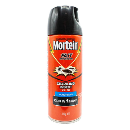 9x MORTEIN 250g CRAWLING INSECT KILLER KILLS IN 1 SPRAY ODOURLESS