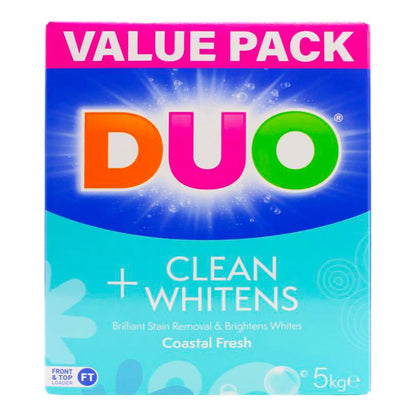DUO 5kg VALUE PACK FRONT AND TOP LOADER CLEANS & WHITENS COASTAL FRESH