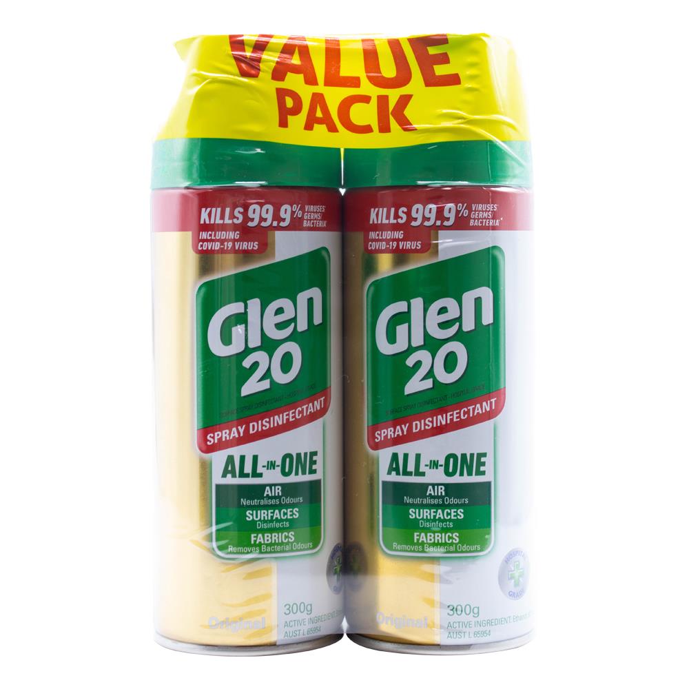 Glen 20 Pk2 X 300g Disinfectant Spray All In One Value Pack Original (Value Pack 12)