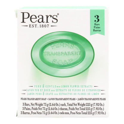 Pears 75g Soap Bar Green 12 x 3Pk (Value Pack 36)