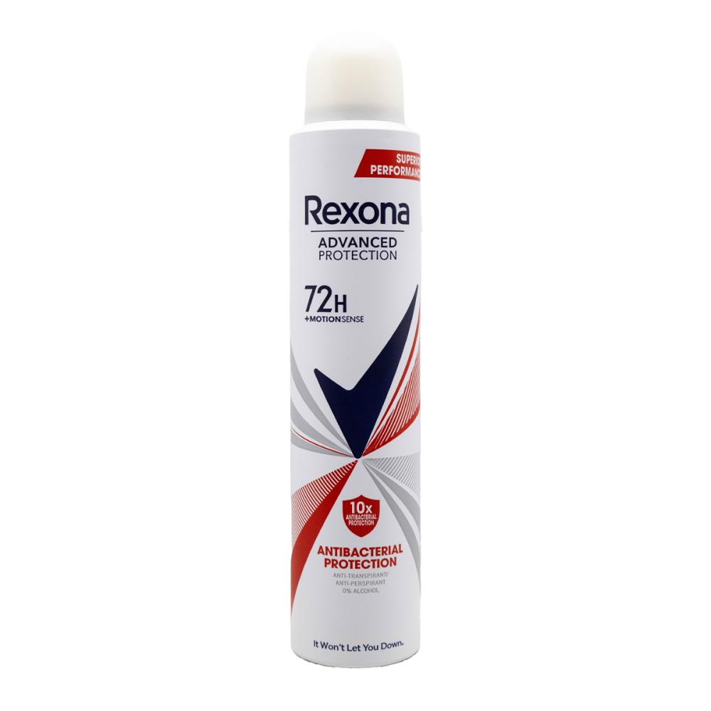 Rexona 130g / 200mL Antiperspirant Advanced Protection 72H Motion Sense 0% Alcohol Antibacterial Protection (12 Pack)