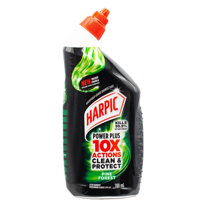 HARPIC 700mL TOILET CLEANER POWER PLUS X10 ACTIONS CLEAN AND PROTECT PINE FOREST (8x Pack)