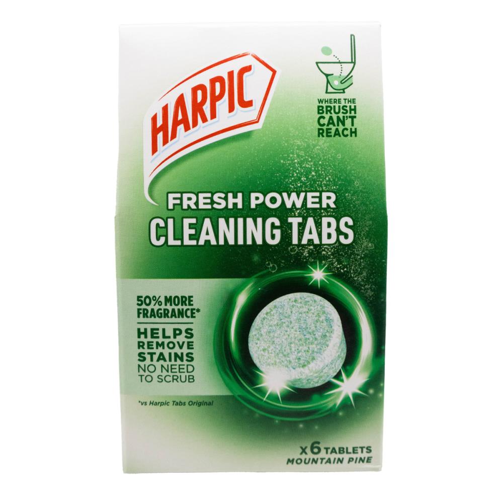 Harpic PK6 Cleaning Tabs Fresh Power Mountain Pine (8x6pk)