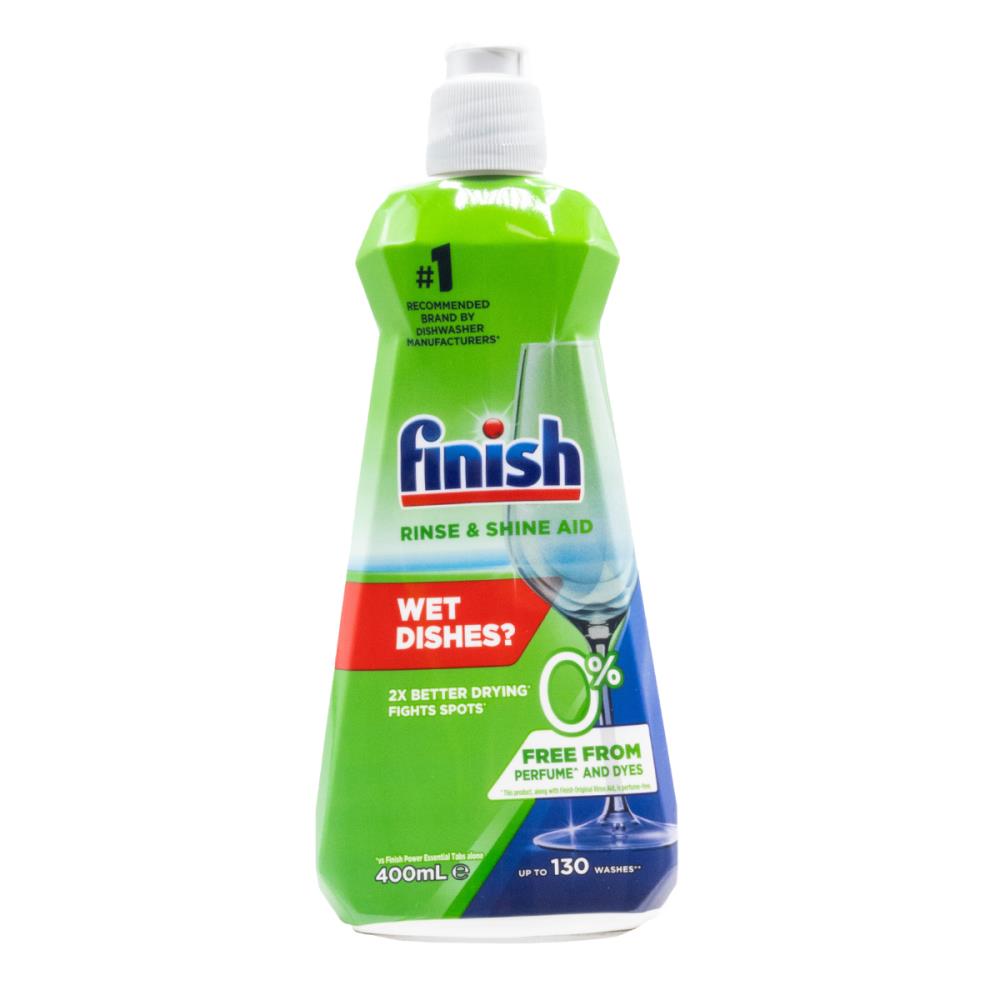 Finish Rinse & Shine Aid Free From Perfume & Dyes 400mL (6 Pack)