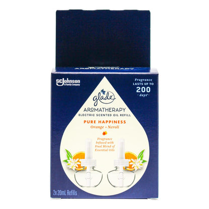 Glade Pk2 X 20ml Electric Scented Oil Refill Aromatherapy Pure Happiness Orange Neroli 20ml x 2Pk (Value Pack 8)