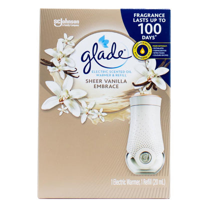 Glade Electric Warmer X1 Refill X 20ml Sheer Vanilla Embrace (4x Pack)