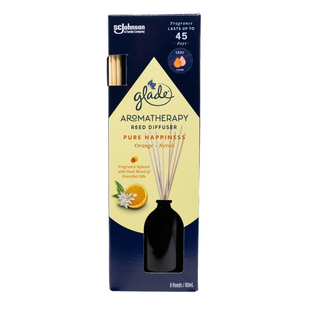 Glade 80mL Reed Diffuser Aromatherapy Pure Happiness Orange And Neroli (6 Pack)