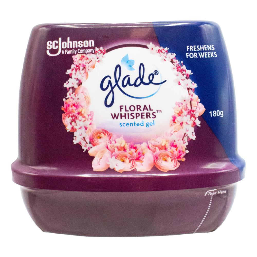 GLADE 180g AIR FRESHENER SCENTED GEL FLORAL WHISPERS (3x Pack)