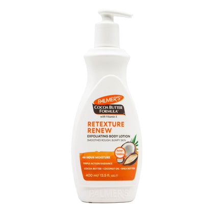 PALMERS 400ml EXFOLIATING BODY LOTION COCOA BUTTER WITH VITAMIN E (3x Pack)