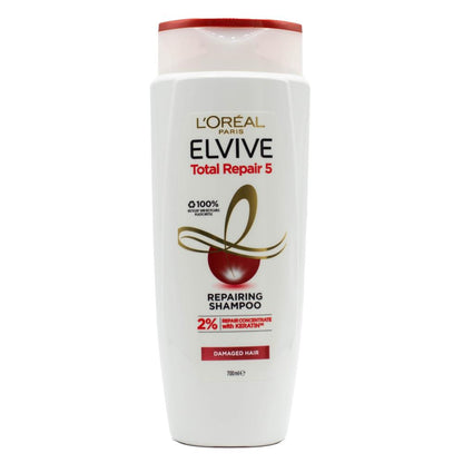 LOREAL 700mL SHAMPOO REPAIRING TOTAL REPAIR 5 DAMAGED HAIR (3x Pack)