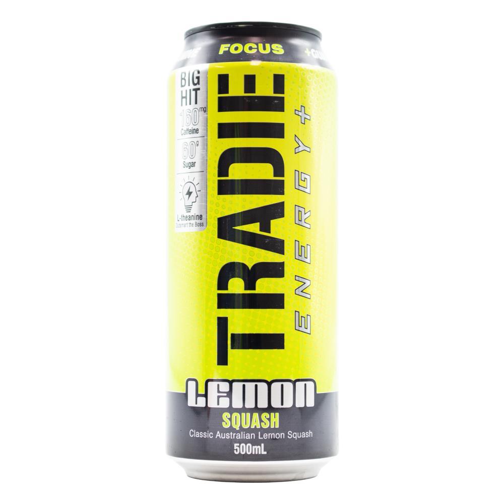 TRADIE ENERGY LEMON SQUASH 500ml (12x Pack)