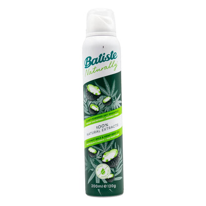 Batiste 200ml / 120g Dry Shampoo 100% Natural Extracts Coconut Milk And Hemp Seed Oil (6x Pack)