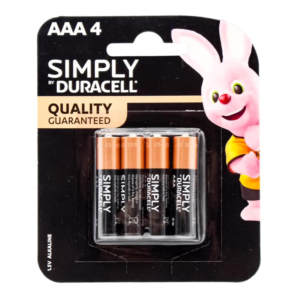 Duracell AAA Simply Batteries 12 x 4Pk (Value Pack 48)