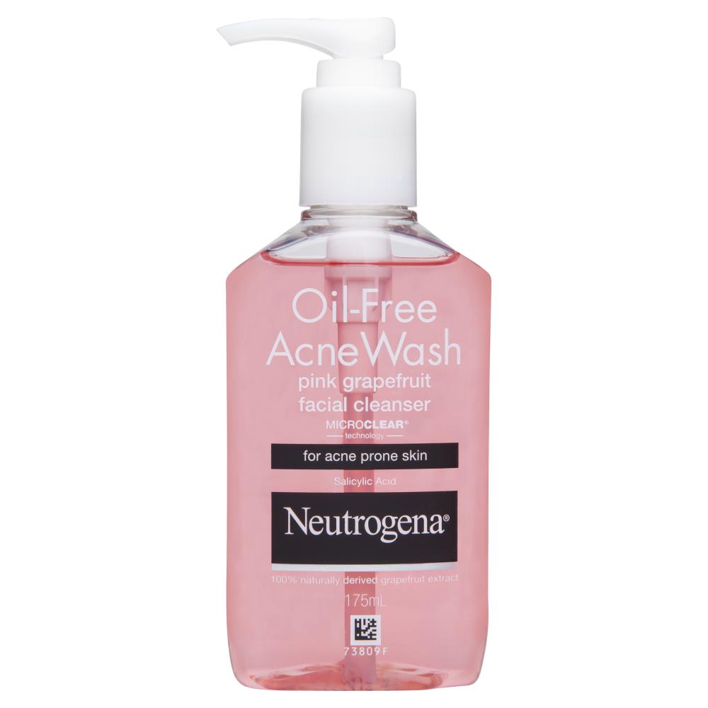 NEUTROGENA 175mL FACIAL CLEANSER OIL-FREE ACNE WASH PINK GRAPEFRUIT (12x Pack)
