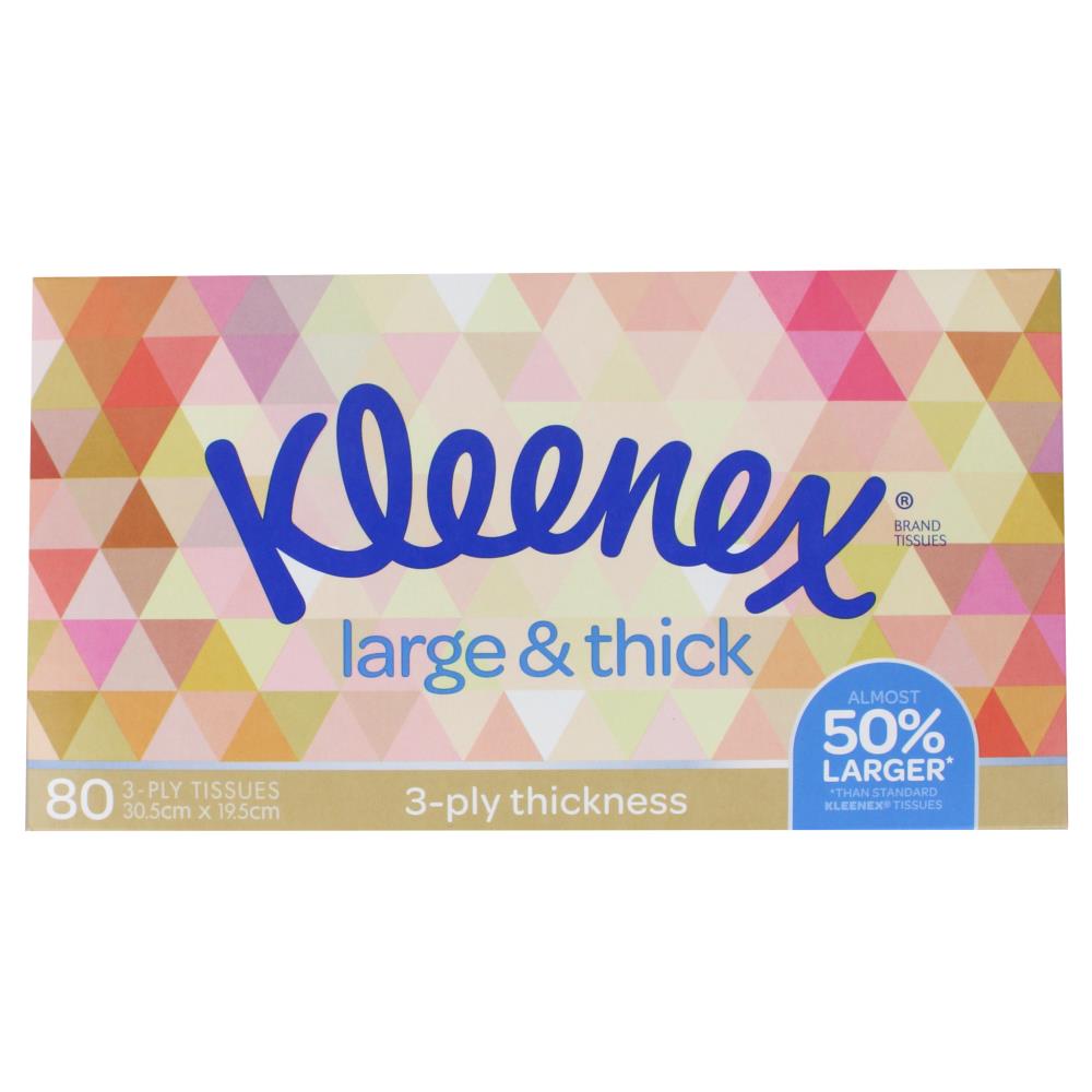 Kleenex Large & Thick Tissues PK80 50% Larger (24 Pack)