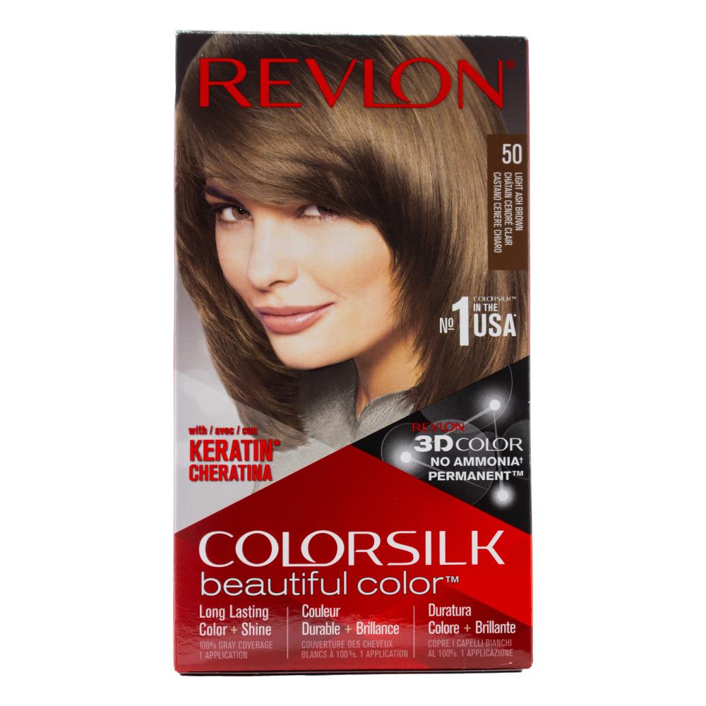 Revlon Colorsilk 3d Hair Color Permanent Keratin 50 Light Ash Brown (3x Pack)
