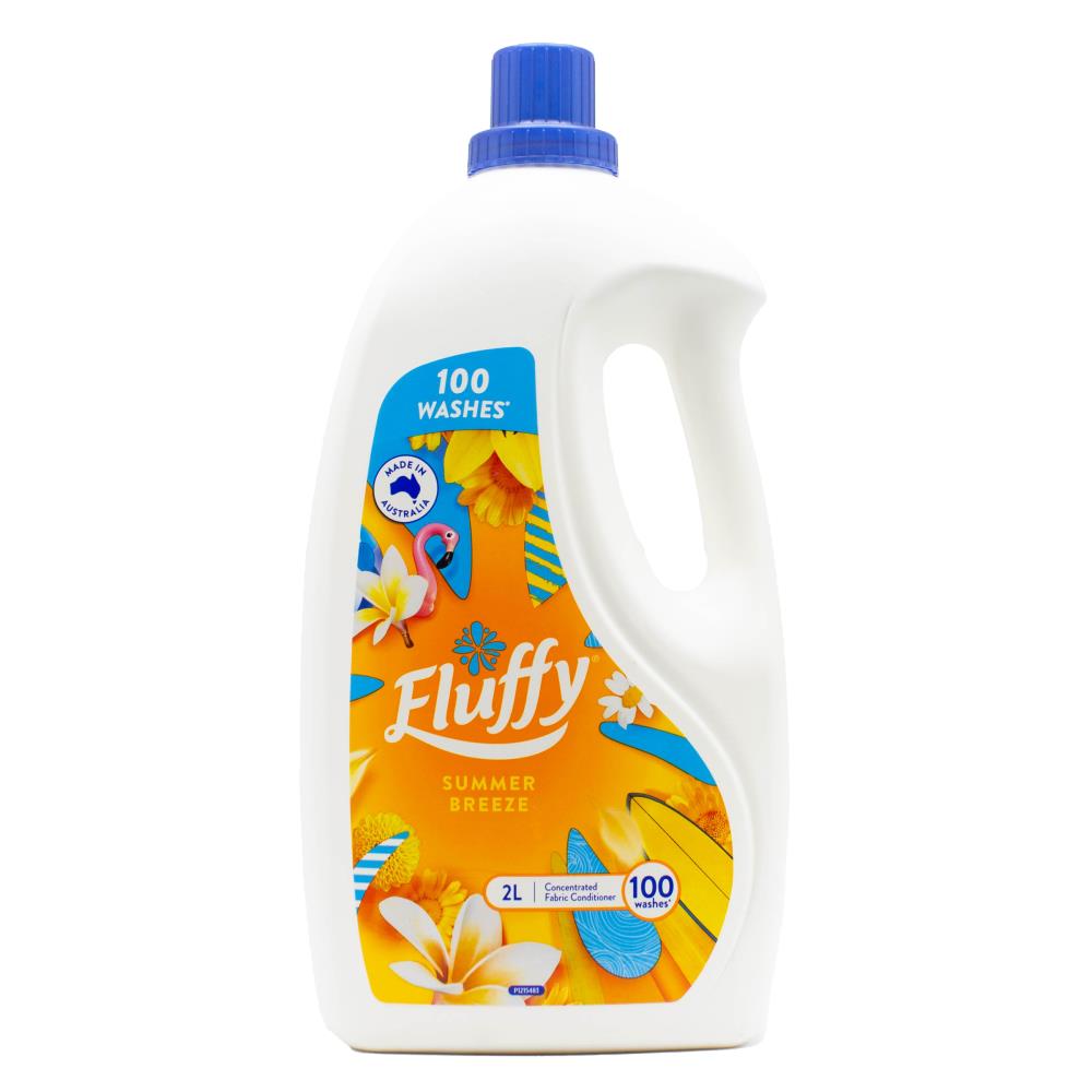 Fluffy Concentrated Fabric Conditioner Summer Breeze 2L (6 Pack)