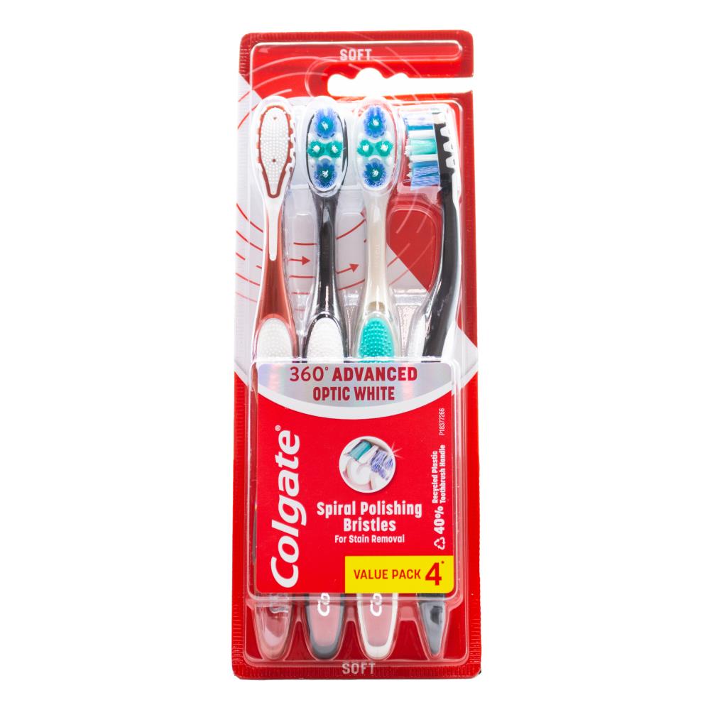 Colgate Pk4 Toothbrush 360 Advanced Optic White Soft (6x Pack)
