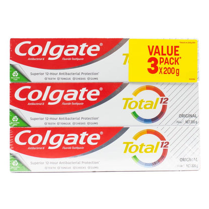 Colgate Pk3 X 200g Toothpaste Total 12 Original (8x Pack)