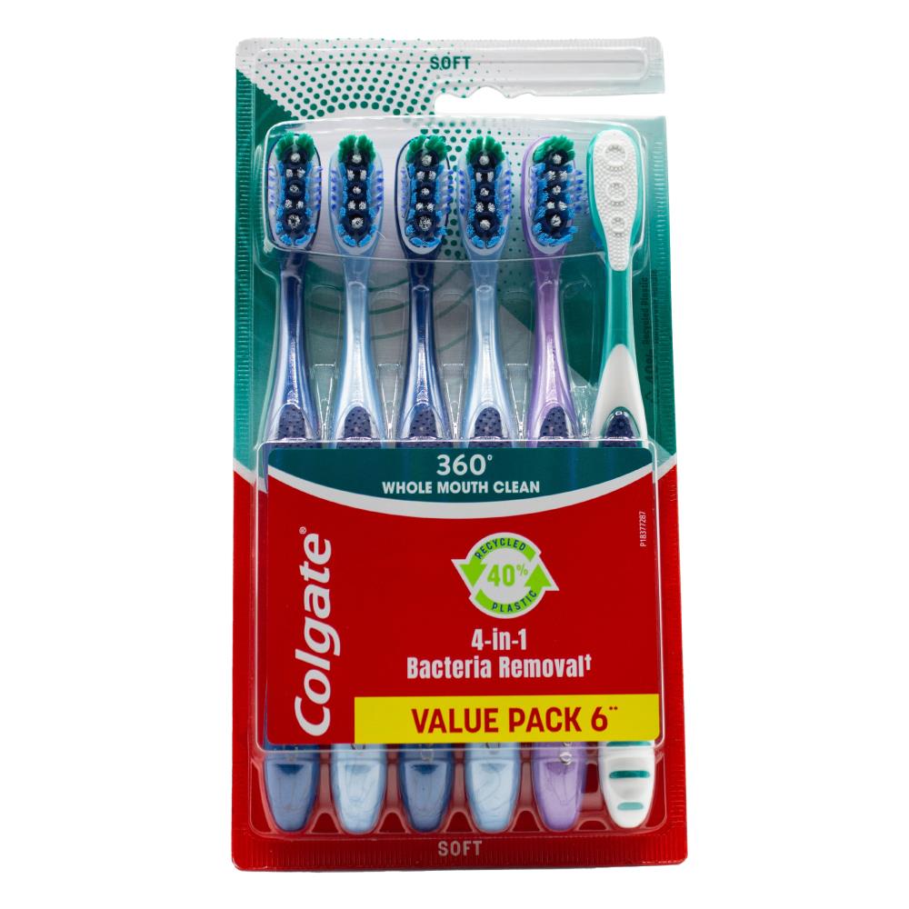 Colgate Pk6 Toothbrush 360 Adult Soft (3x Pack)
