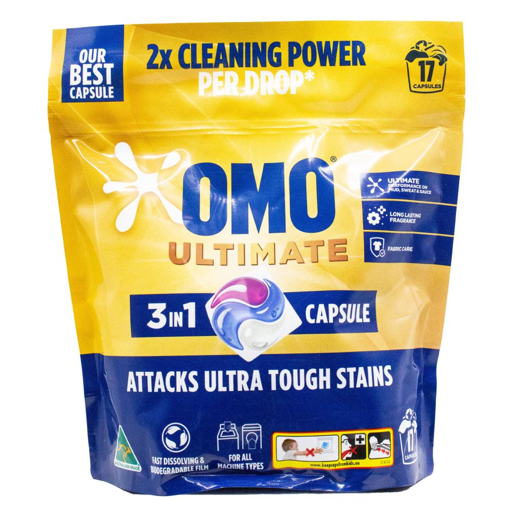 OMO PK17 CAPSULES ULTIMATE 2X CLEANING POWER 3 IN 1 ALL MACHINE TYPES (4x Pack)