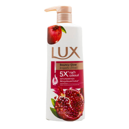 LUX 450mL Shower Cream Bouncy Glow Fresh Pomegranate Fragrance (8xPack)