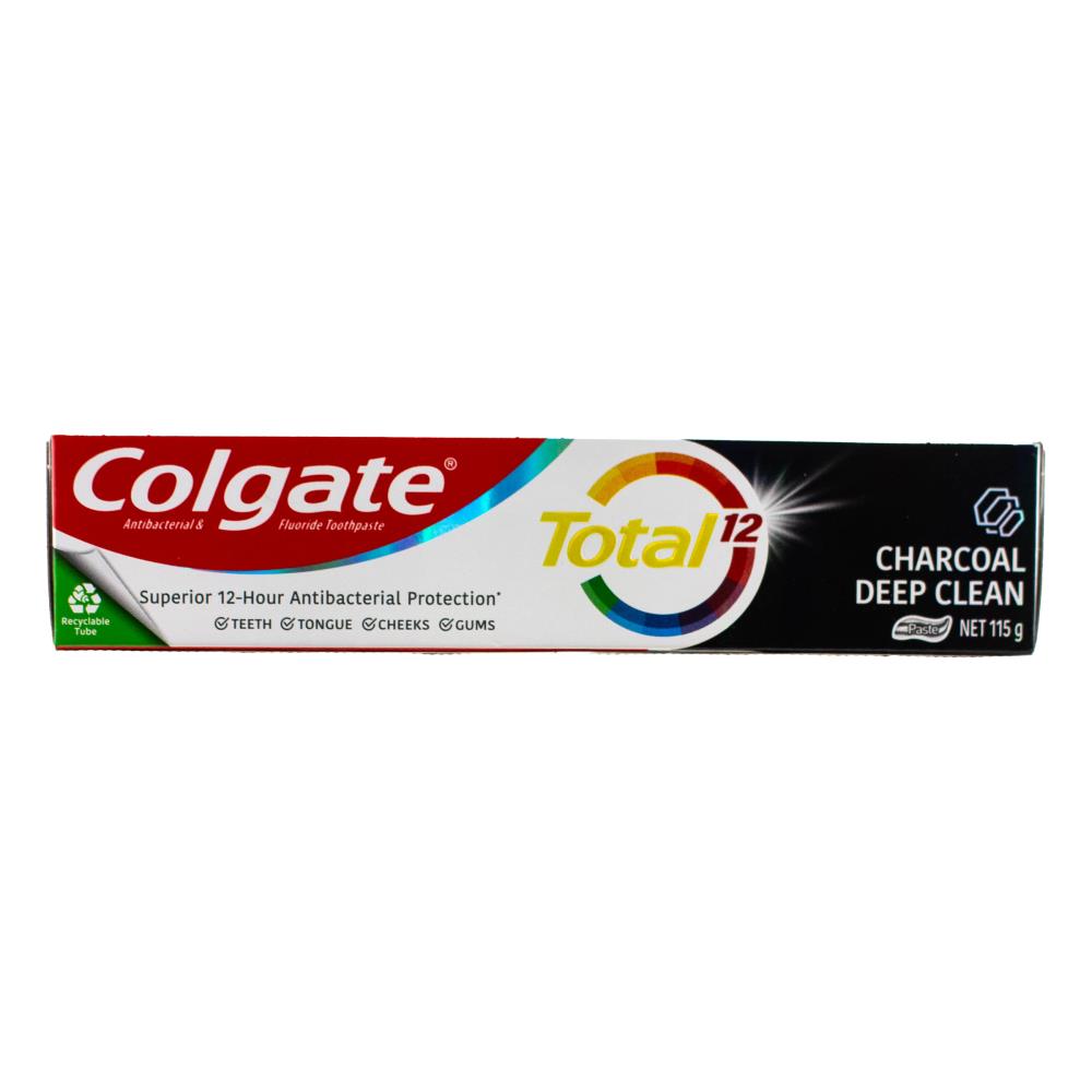 Colgate 115g Toothpaste Total 12 Charcoal Deep Clean (12x Pack)