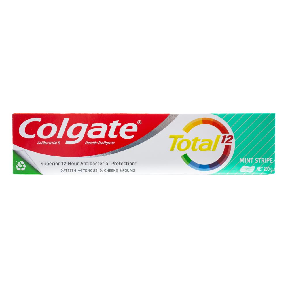 Colgate 200g Toothpaste Total 12 Mint Stripe (12x Pack)