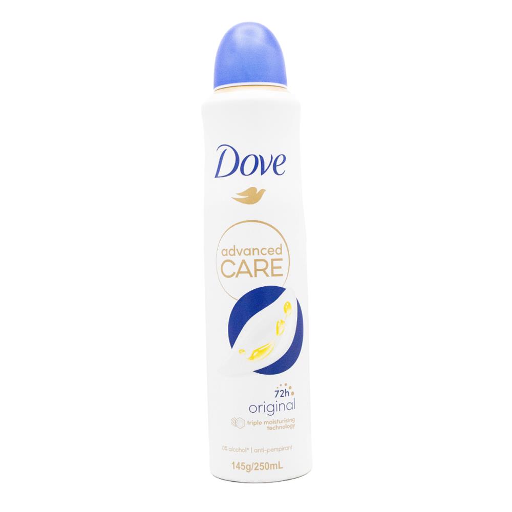 DOVE 145g / 250mL ANTIPERSPIRANT ADVANCED CARE 72H ORIGINAL (6x Pack)