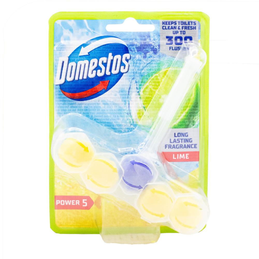 DOMESTOS 50g TOILET CLEANER CAGE POWER 5 LIME (9x Pack)