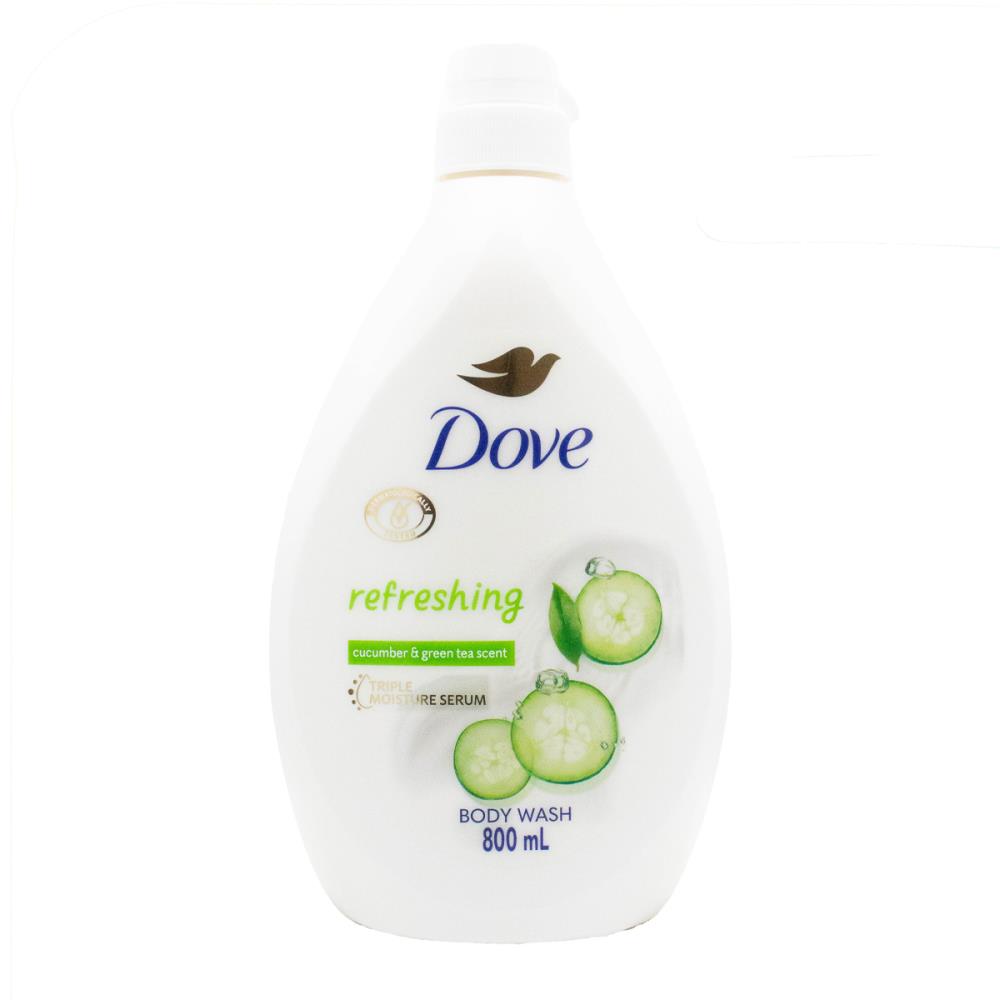 DOVE 800mL BODY WASH TRIPLE MOISTURE SERUM REFRESHING CUCUMBER AND GREEN TEA SCENT (3x Pack)