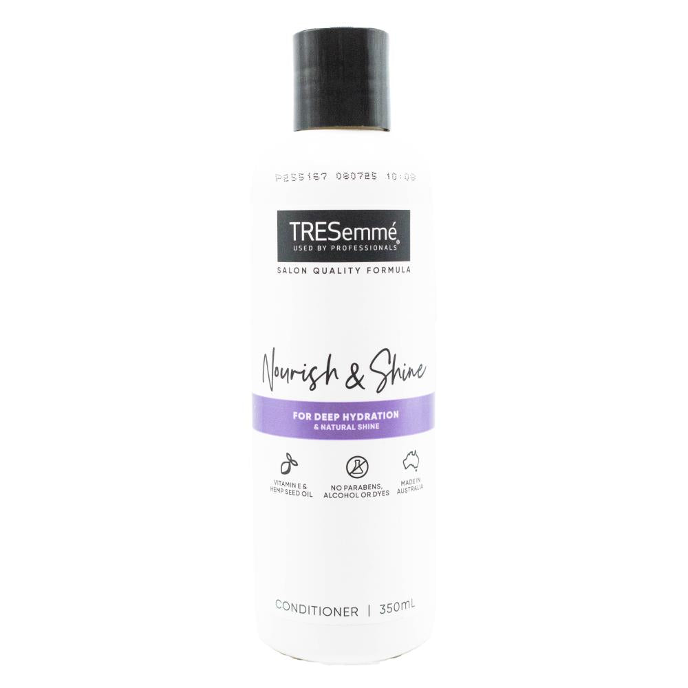 TRESEMME 350mL CONDITIONER NOURISH AND SHINE VITAMIN E AND HEMP SEED OIL (3x Pack)