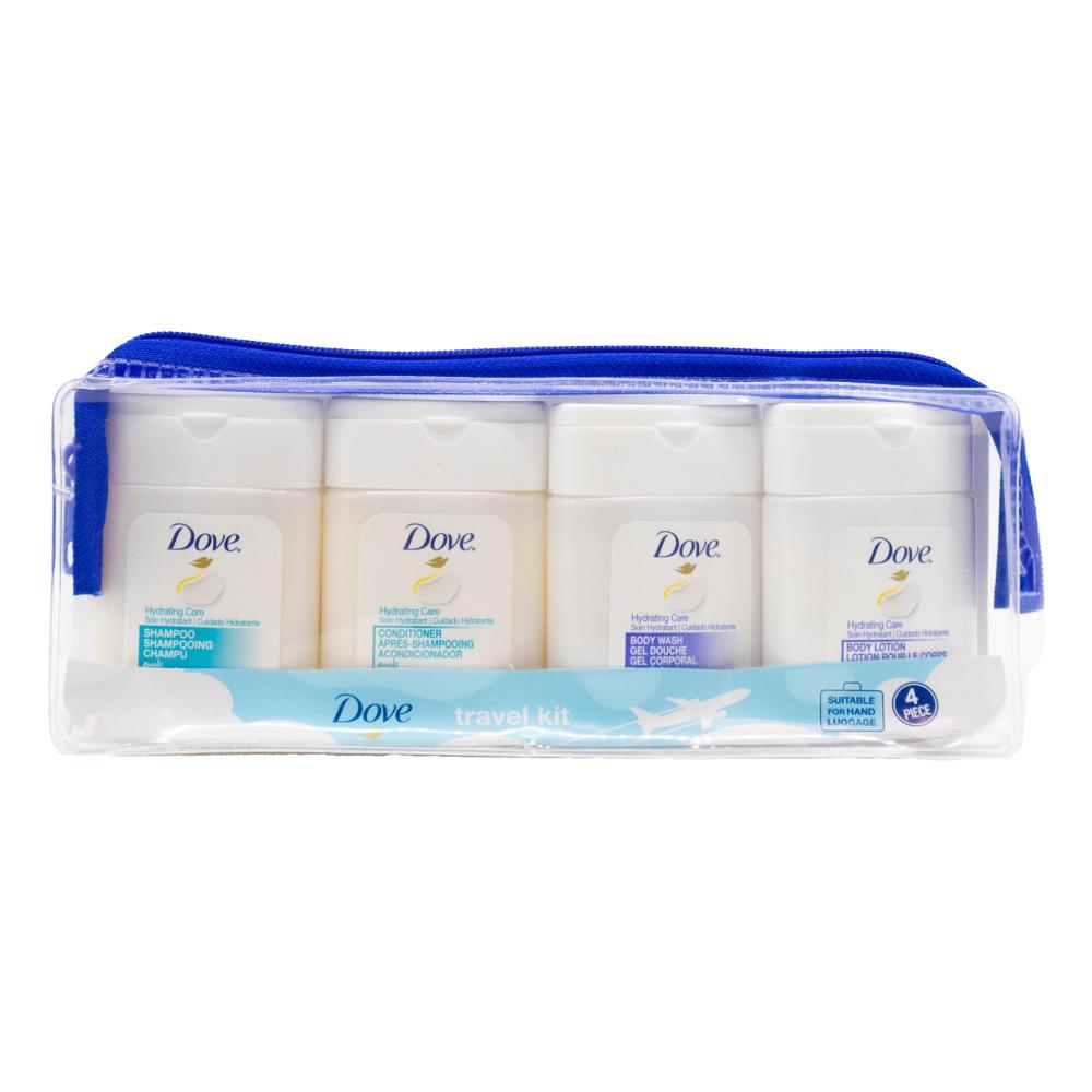 Dove Hydrating Care Travel Kit Shampoo Conditioner Body Wash & Lotion 30mL PK4 (20 Pack)