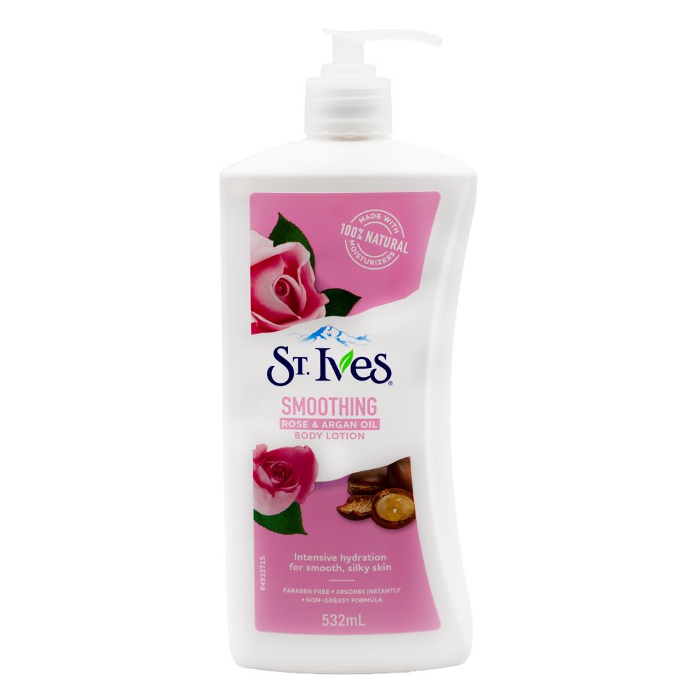 St Ives Body Lotion Smoothing Rose & Argan Oil 532mL (12 Pack)