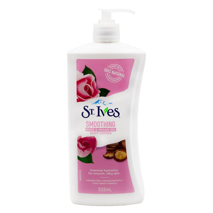 St Ives Body Lotion Smoothing Rose & Argan Oil 532mL (12 Pack)
