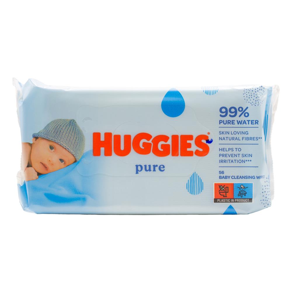 Huggies Baby Wipes Pure Unscented Sticky Top 10 x 56Pk (560 Wipes)