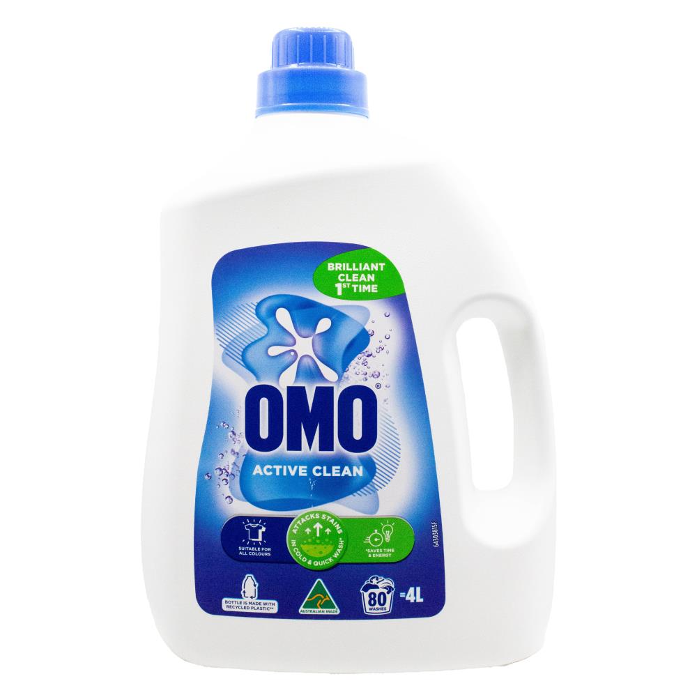 OMO 4l LAUNDRY LIQUID ACTIVE CLEAN ALL MACHINE TYPES (2x Pack)