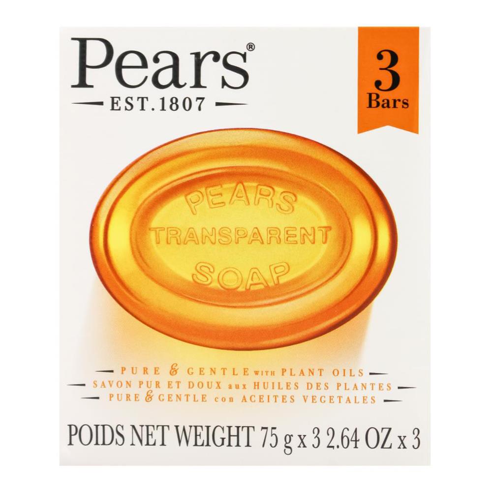 Pears 75g Soap Bar Amber 12 x 3Pk (Value Pack 36)