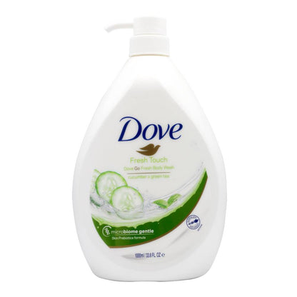 DOVE 1000mL BODY WASH FRESH TOUCH CUCUMBER X GREEN TEA (3 X Pack)