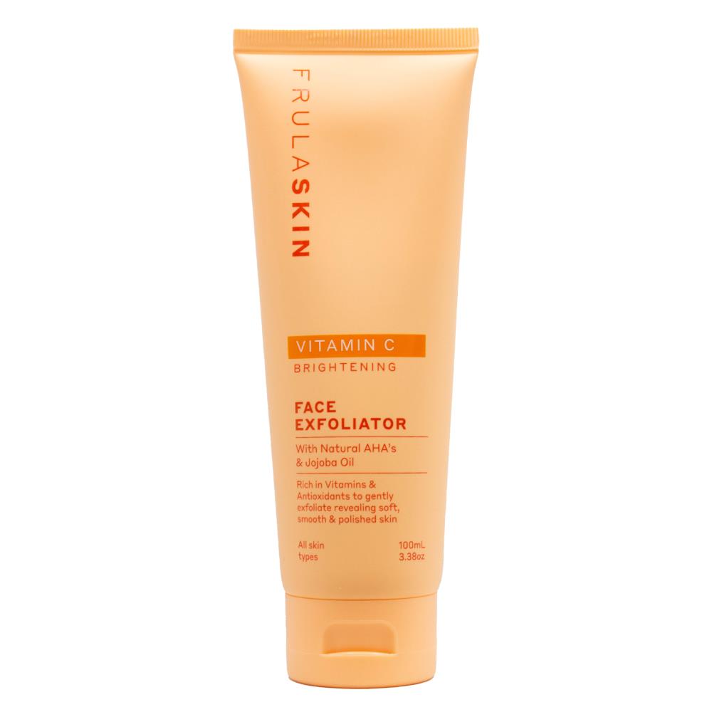 FRULA SKIN FACE EXFOLIATOR BRIGHTENING VITAMIN C WITH NATURAL AHA'S AND JOJOBA OIL 100ml (6 x Pack)