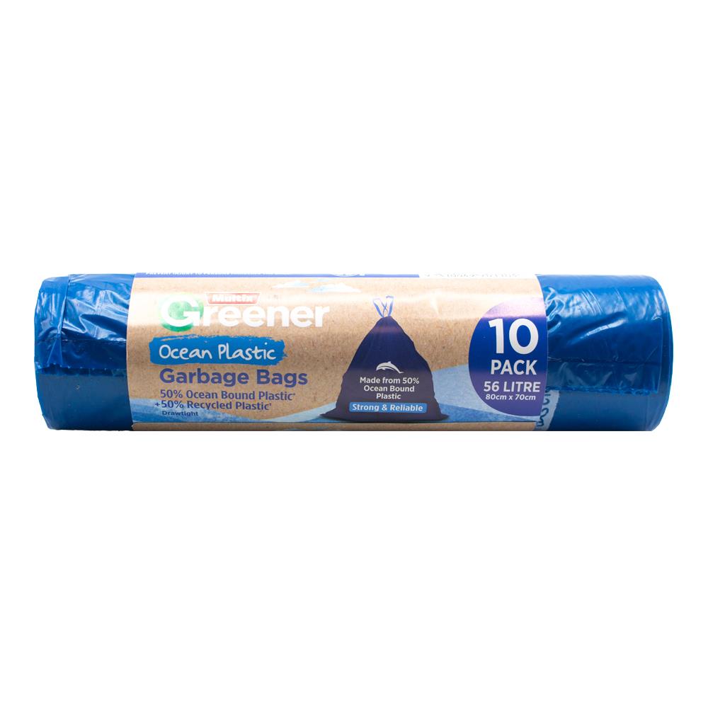 Multix Pk10 56 Litre Greener Garbage Bags Ocean Plastic (9x Pack)