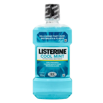 LISTERINE 500mL ANTIBACTERIAL MOUTHWASH COOL MINT (4x Pack)