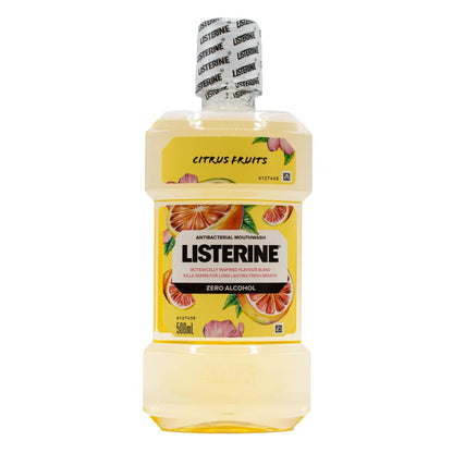 LISTERINE 500mL MOUTHWASH CITRUS FRUIT ZERO ALCOHOL (4x Pack)