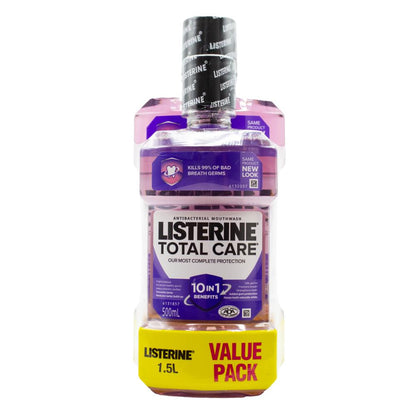 LISTERINE VALUE PACK 500mL + 1L MOUTHWASH TOTAL CARE (3x Pack)