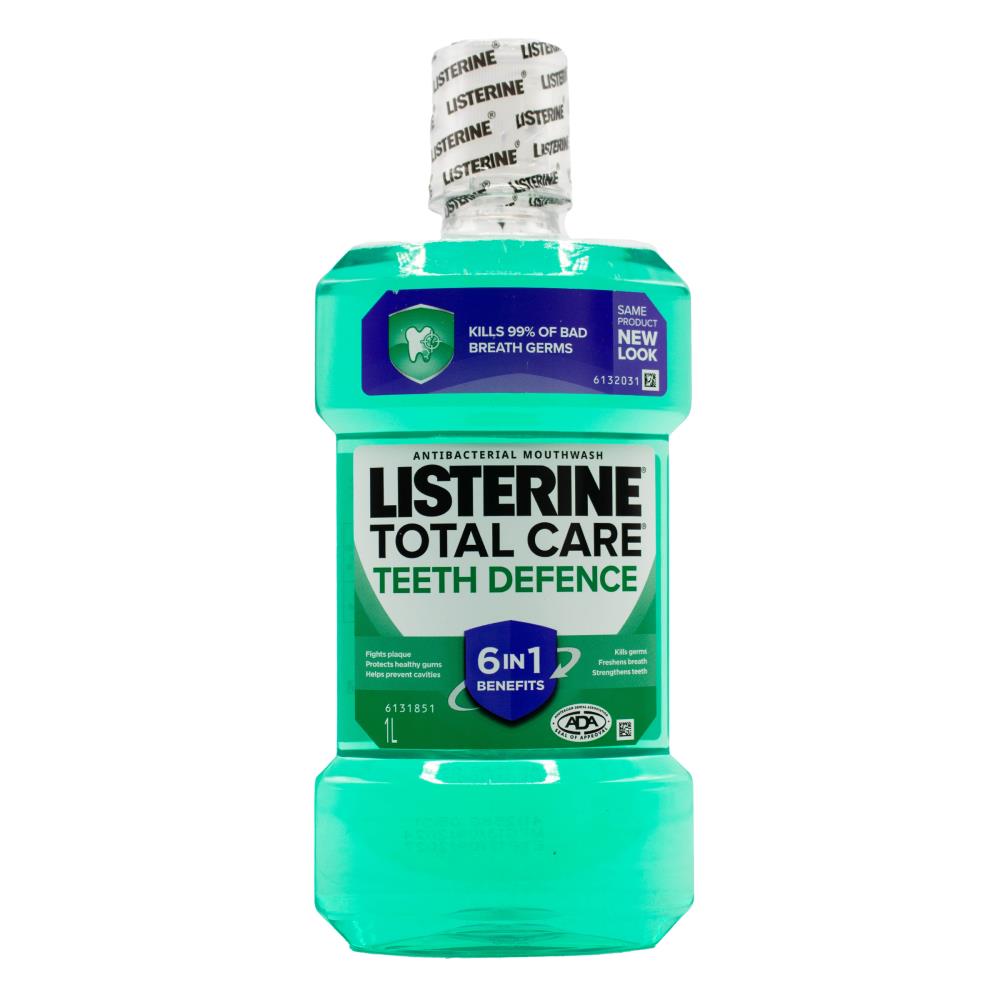 LISTERINE 1L ANTIBACTERIAL MOUTHWASH TOTAL CARE TEETH DEFENCE (4x Pack)