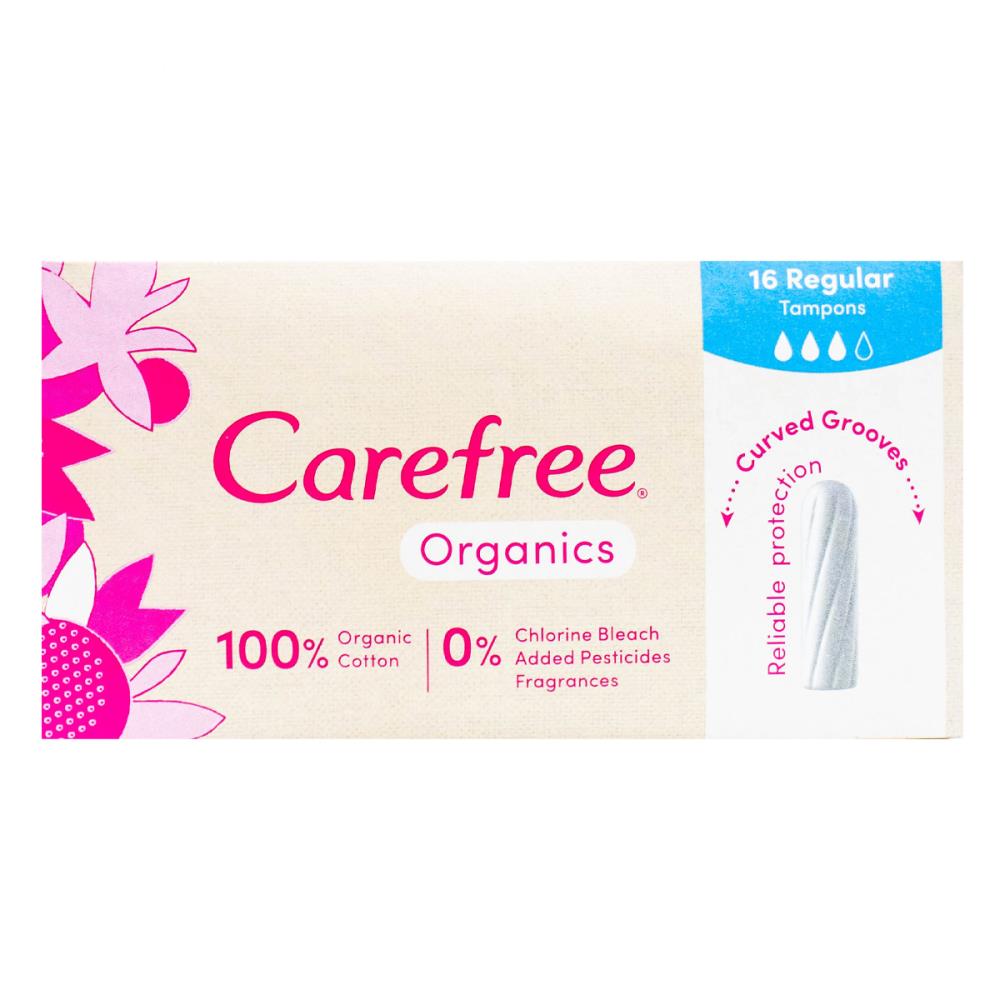 Carefree Pk16 Tampons Organic Regular (6x Pack)