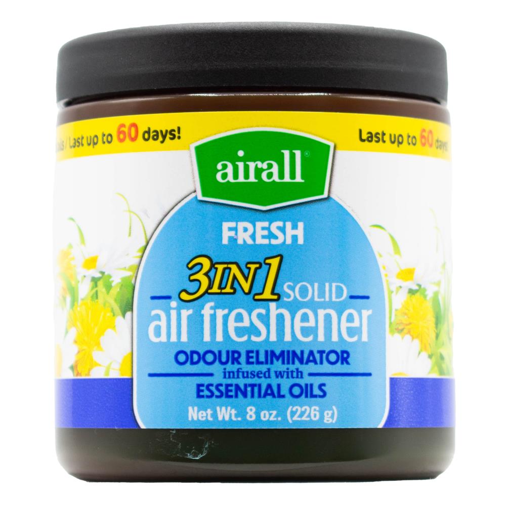 Airall 226g Air Freshener Solid 3 In 1 Odour Eliminator Infused With Essential Oils Fresh (12x Pack)