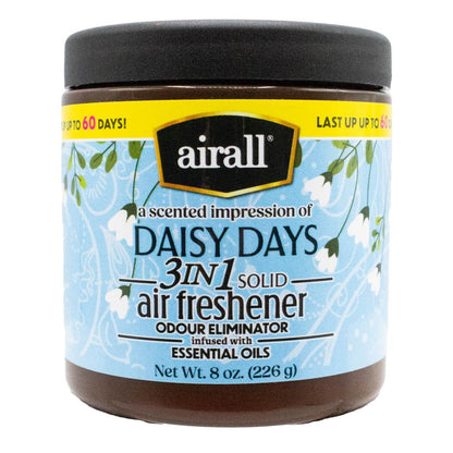 AIRALL 226g AIR FRESHENER SOLID 3 IN 1 ODOUR ELIMINATOR ESSENTIAL OILS A SCENTED IMPRESSION OF DAISY DAYS (12x Pack)