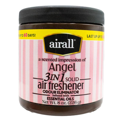 AIRALL 226g AIR FRESHENER SOLID 3 IN 1 ODOUR ELIMINATOR ESSENTIAL OILS A SCENTED IMPRESSION ANGEL (12x Pack)
