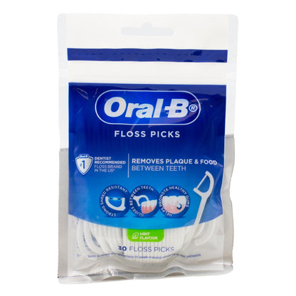 Oral B Pk30 Floss Picks Mint Flavour (6x Pack)
